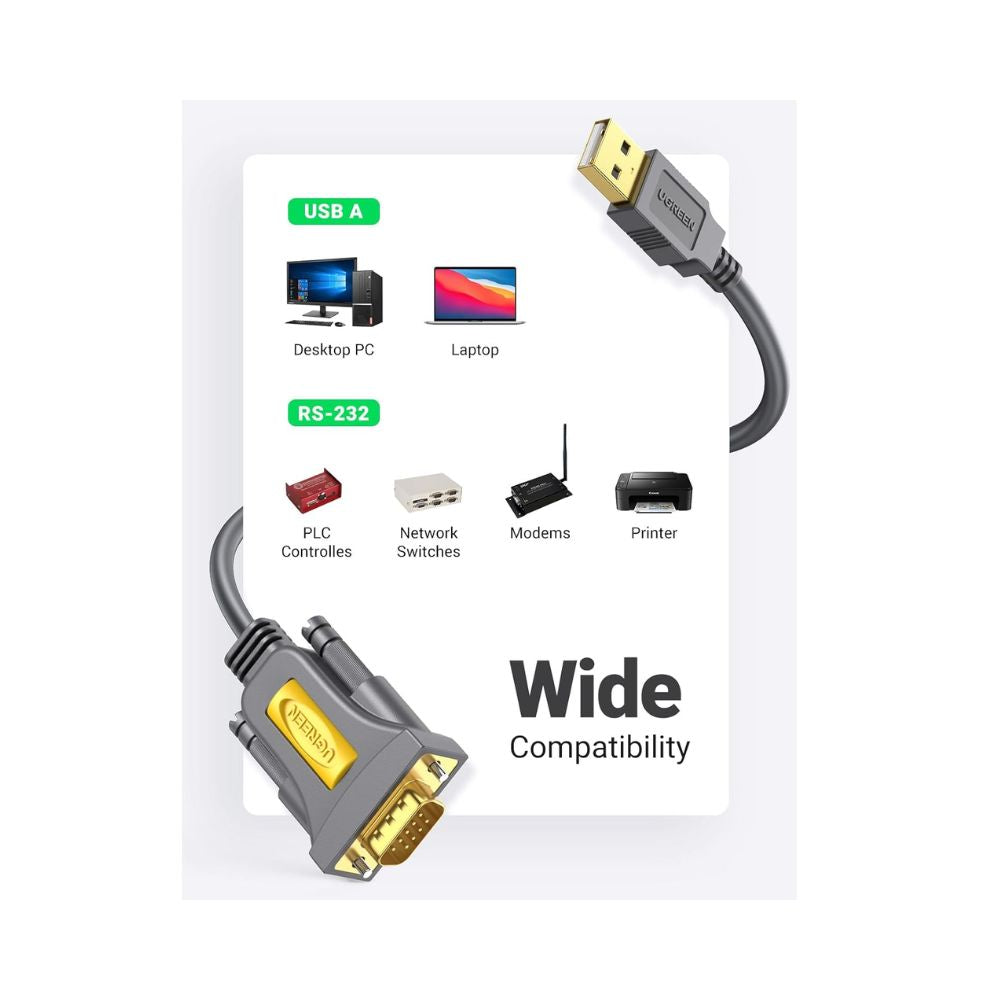 Ugreen 20223 USB to DB9 RS-232 Adapter Cable 3m Ugreen 20223 USB to DB9 RS-232 Adapter Cable 3m